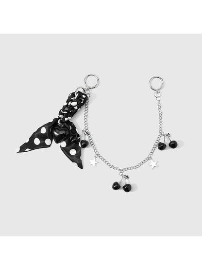 Keypus - Polka Dot Scarf Cherry Chain Bag Charm Keychain