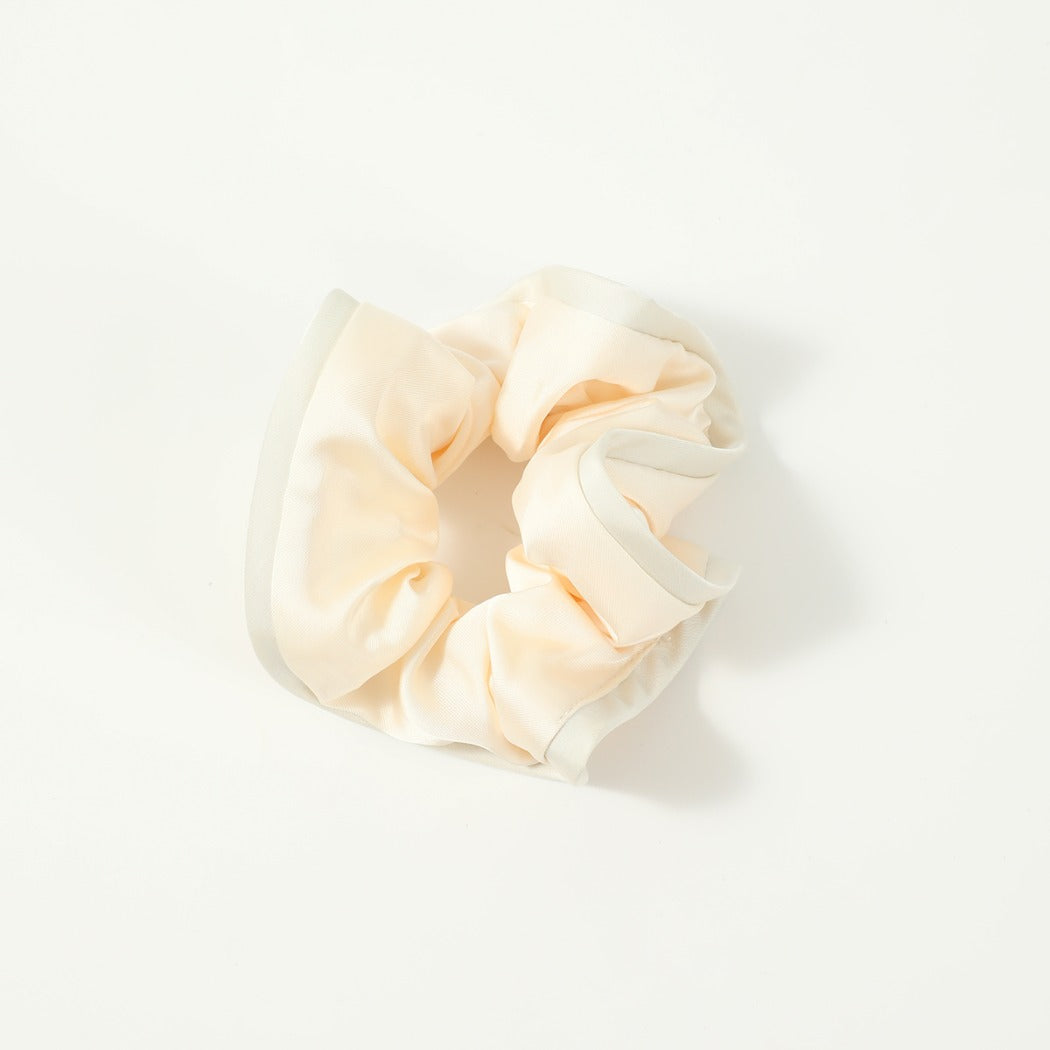 Gifty - Solid Color Satin Scrunchie with Ruffle Detail