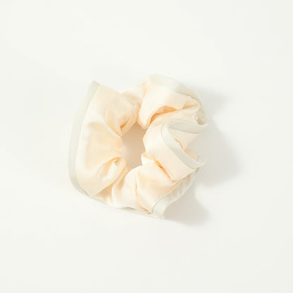 Gifty - Solid Color Satin Scrunchie with Ruffle Detail