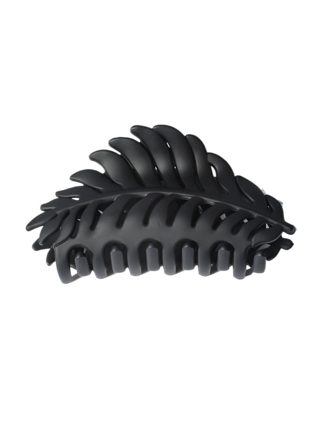Side view of Beau leaf shaped hair clip highlighting clip mechanism