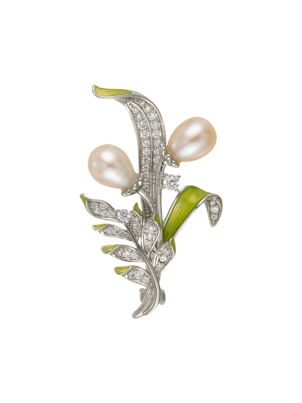 Brovia - Lily of the Valley Floral Alloy Brooch