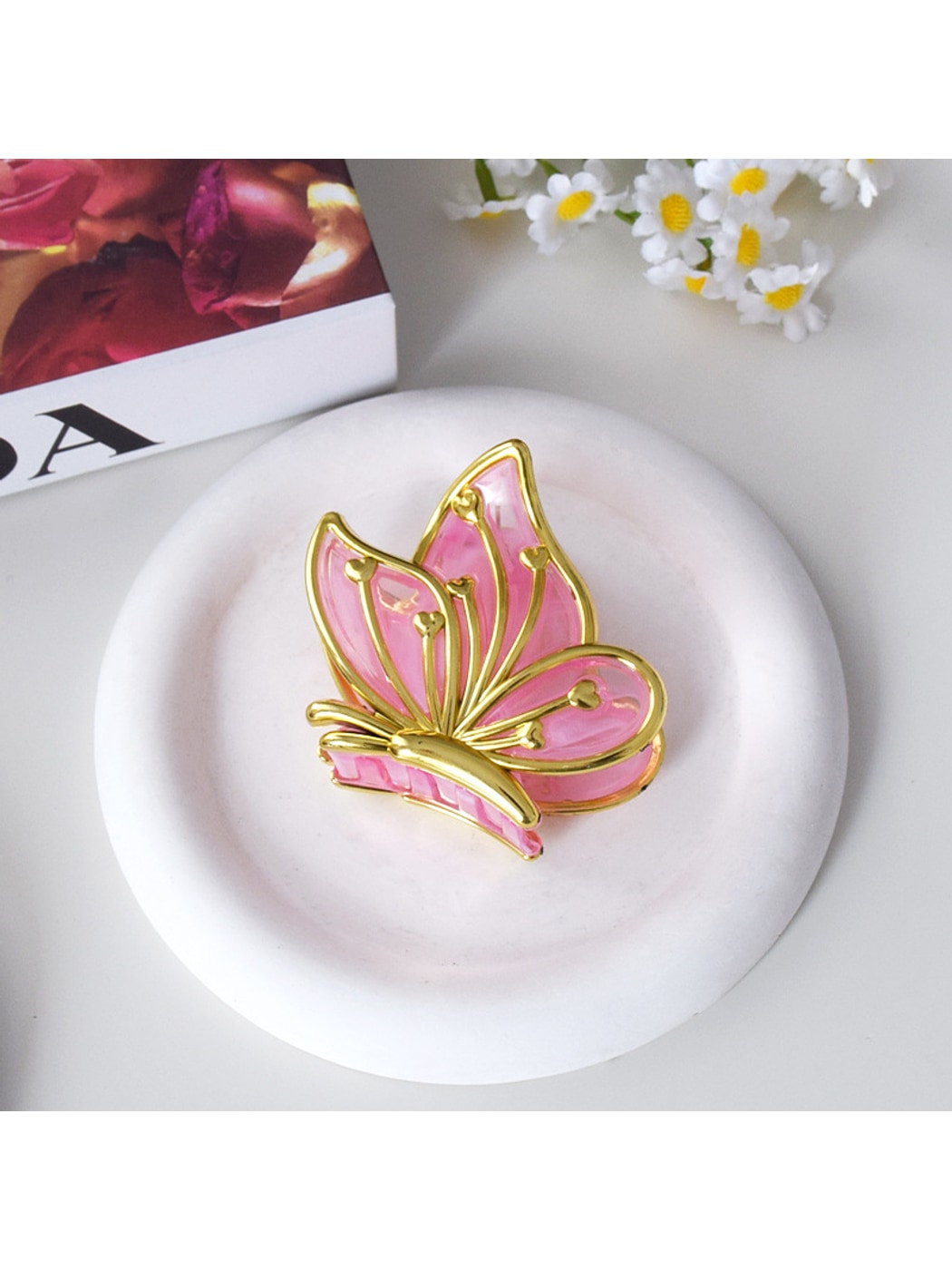 Beau - Gold Edge Butterfly Decorative Plastic Claw Clip