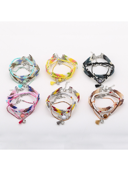 Lovra - Bohemian Beaded Wide Braid Bracelet