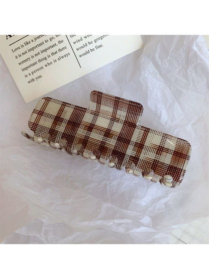 Beau - Vintage Plaid Acetate Hair Claw Clip