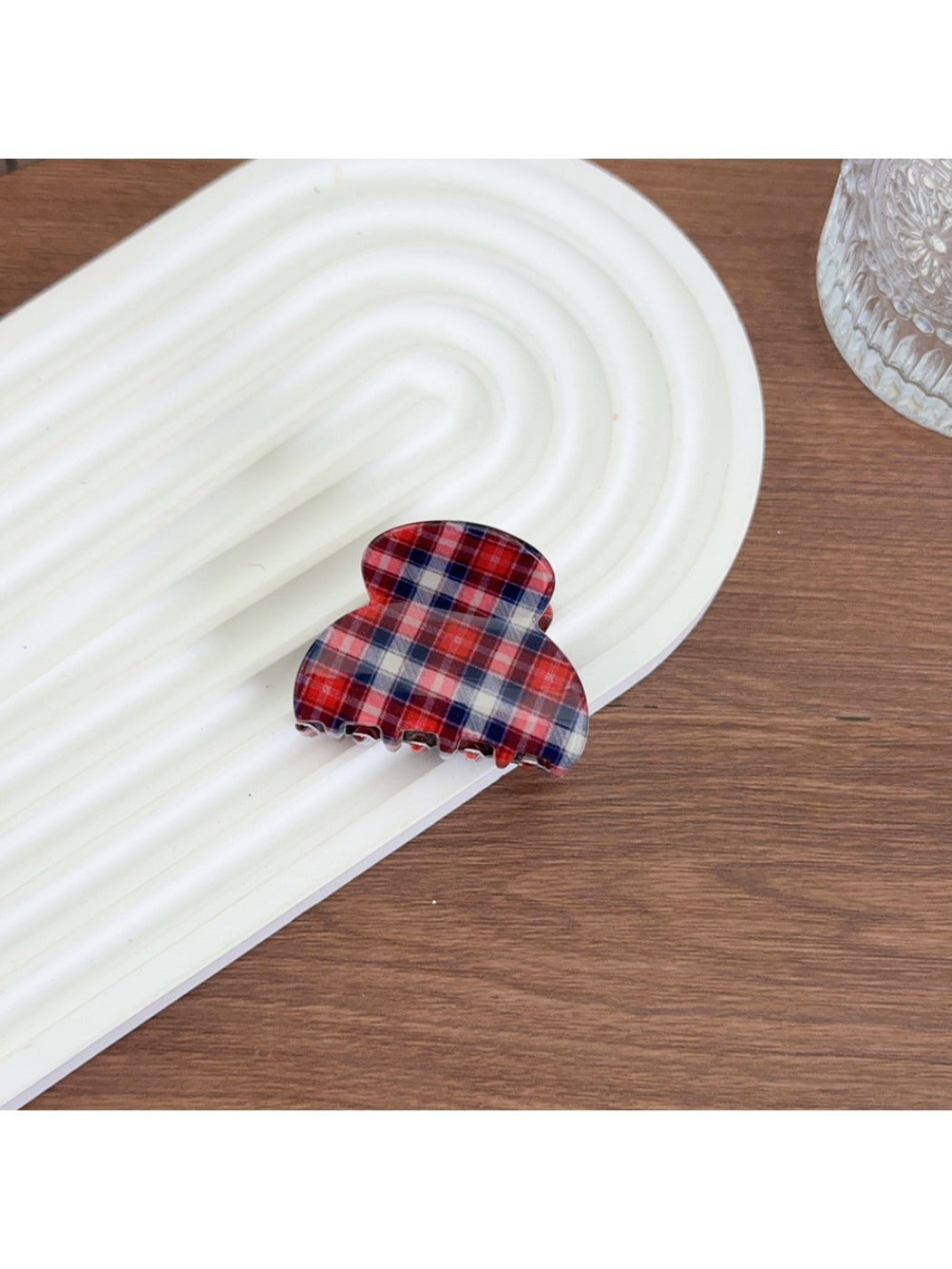 Beau - Plaid Color Block Hair Claw Clip