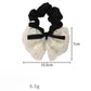Gifty - White Lace Ribbon Bow Polyester Scrunchie