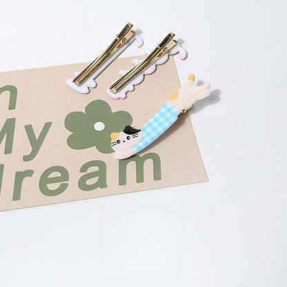 Beau - Cartoon Cat Pattern Acrylic Side Hair Clip