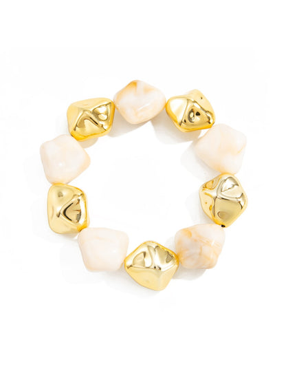 Lovra vintage beaded link bracelet laid flat highlighting bead pattern