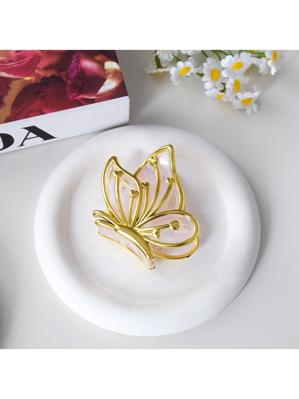 Beau - Gold Edge Butterfly Decorative Plastic Claw Clip