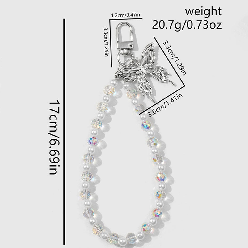 Keypus - Decorative Beaded Bow and Butterfly Keychain