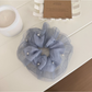 Gifty - Mesh Ruffle Beaded Detail Hair Scrunchie