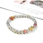 Close-up of Lovra color block crystal beaded bracelet showing detailed beadwork