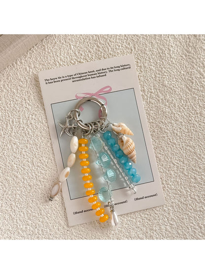 Keypus - Ocean Shell Beaded Decorative Bag Charm Keychain