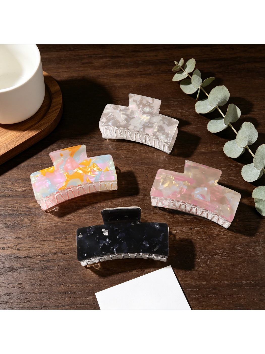 Beau - Iridescent Textured Square Claw Hair Clip