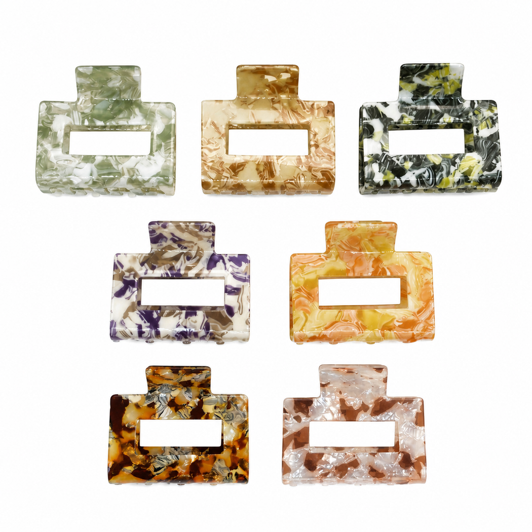 Beau - Marbled Square Hair Claw