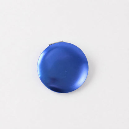 Blue round double-sided pocket mirror