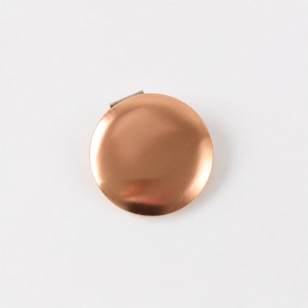 Champagne round double-sided pocket mirror