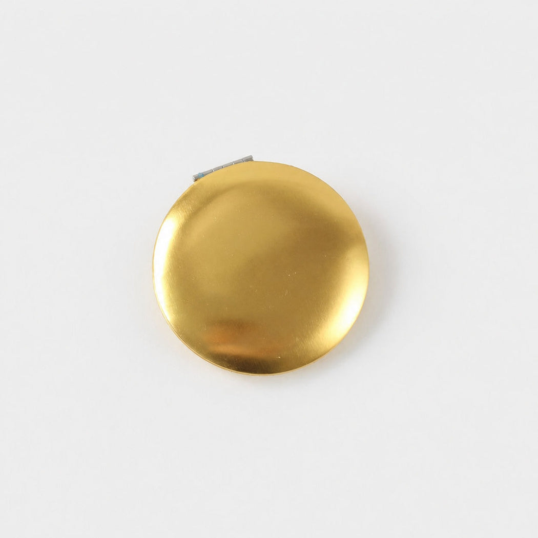 Gold round double-sided pocket mirror