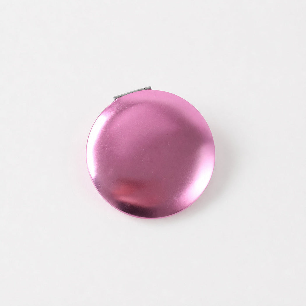 Pink round double-sided pocket mirror
