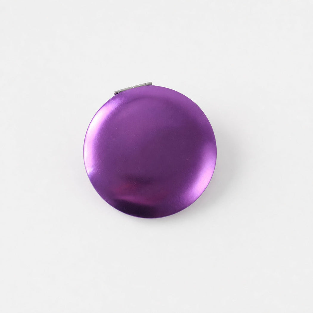 Purple round double-sided pocket mirror