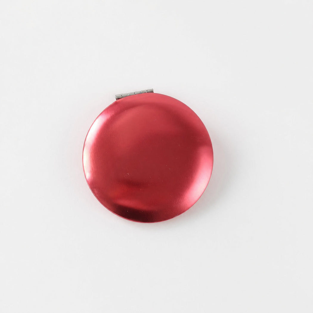 Red round double-sided pocket mirror