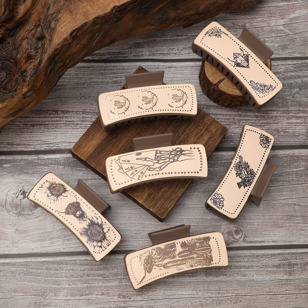 Beau - Western Graphic Print Hair Claw variant overview on neutral background