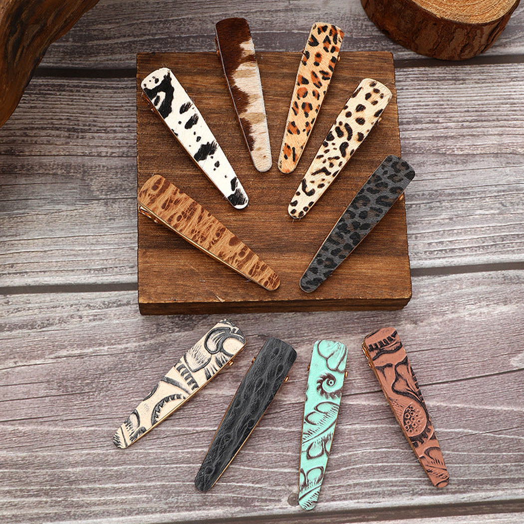 Beau - Western Pattern Elongated Barrette variant overview on neutral background