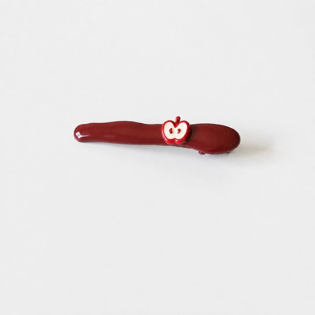 Red apple barrette half apple variant