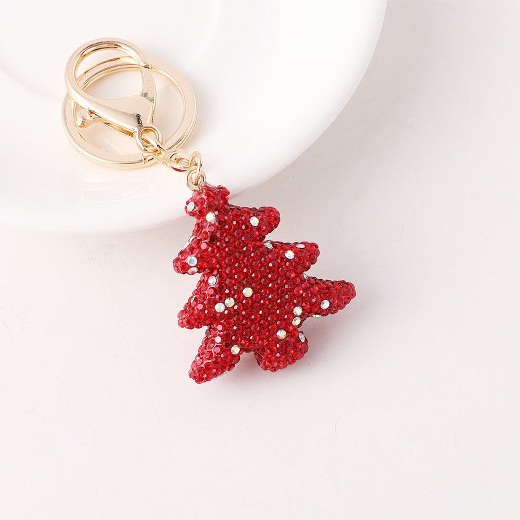 Red Christmas tree keychain
