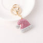 Pink Christmas hat keychain