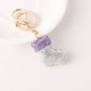 Purple Christmas stocking keychain