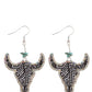 Earedge - Western Colorful Cow Skull Earrings