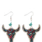 Earedge - Western Colorful Cow Skull Earrings