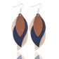 Earedge - Blue Layered Leaf Earrings 11291