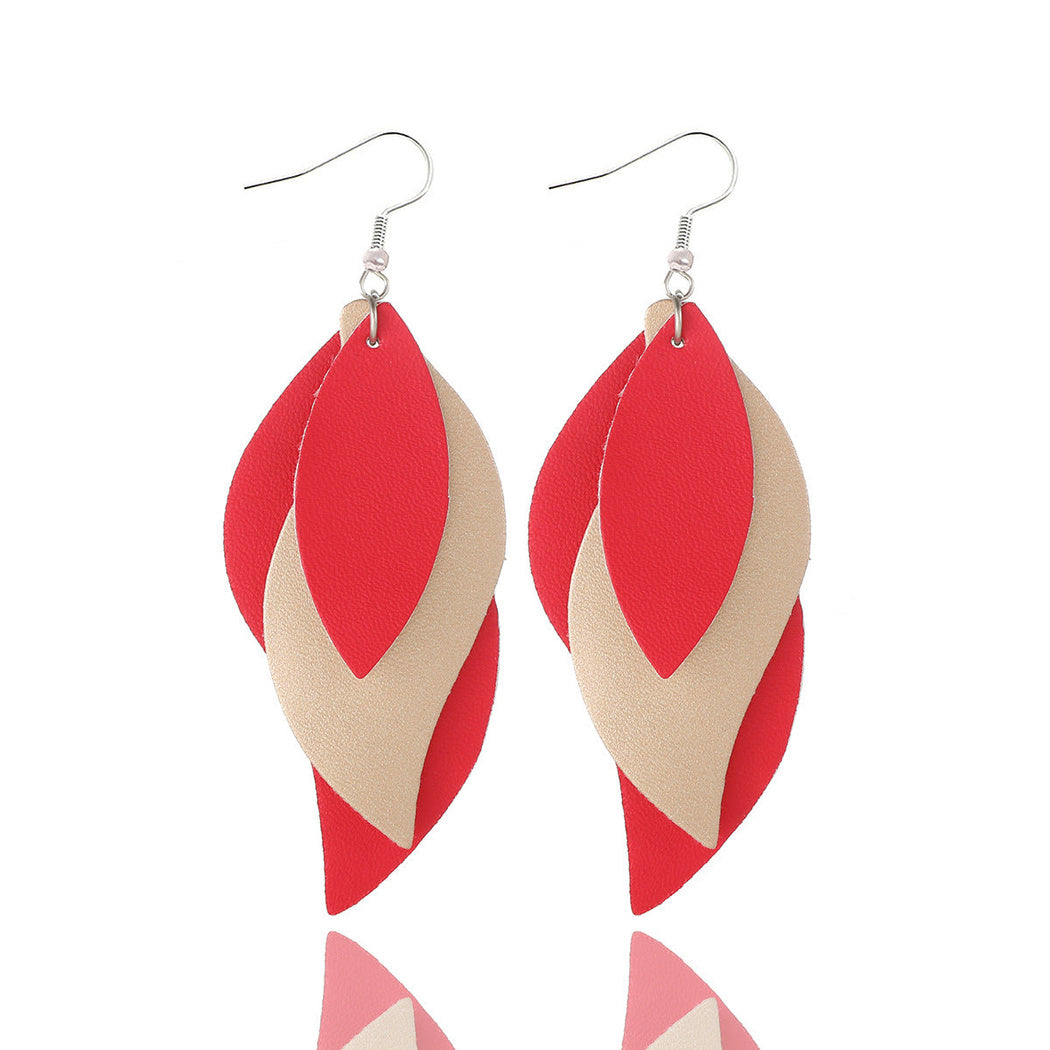 Earedge - Blue Layered Leaf Earrings 11292