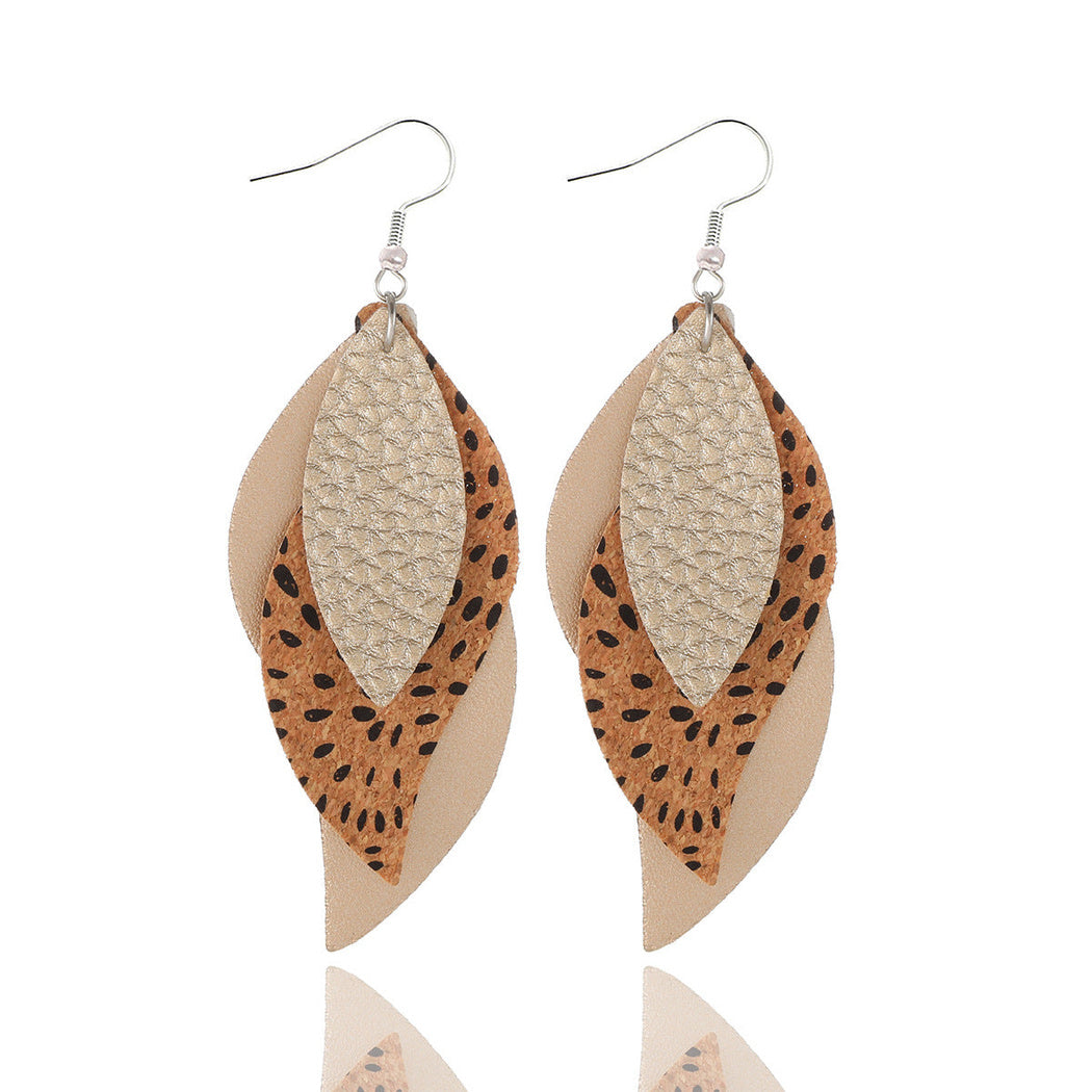 Earedge - Blue Layered Leaf Earrings 11293