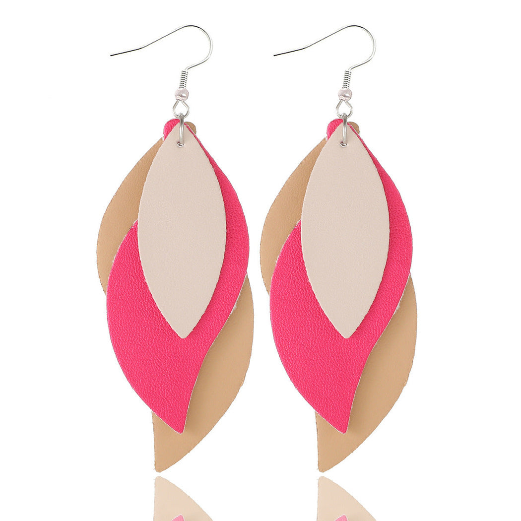 Earedge - Blue Layered Leaf Earrings 11294