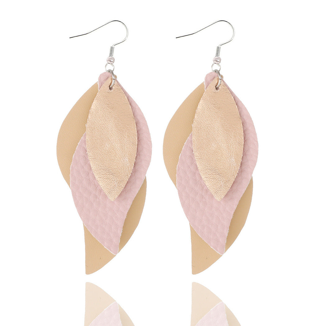 Earedge - Blue Layered Leaf Earrings 11296