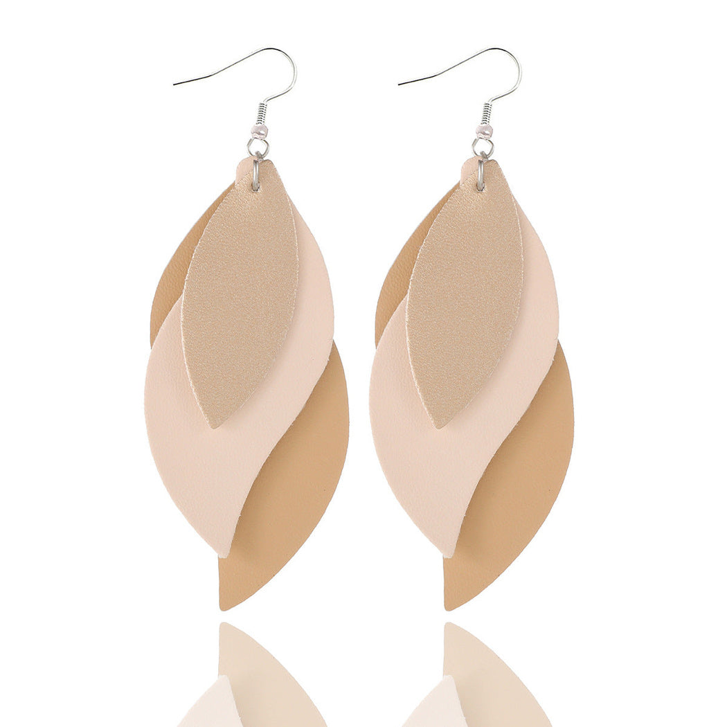 Earedge - Blue Layered Leaf Earrings 11298
