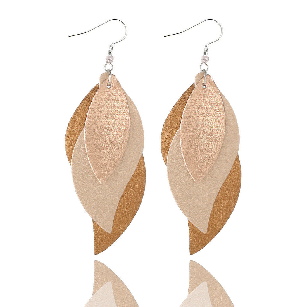 Earedge - Blue Layered Leaf Earrings 11299