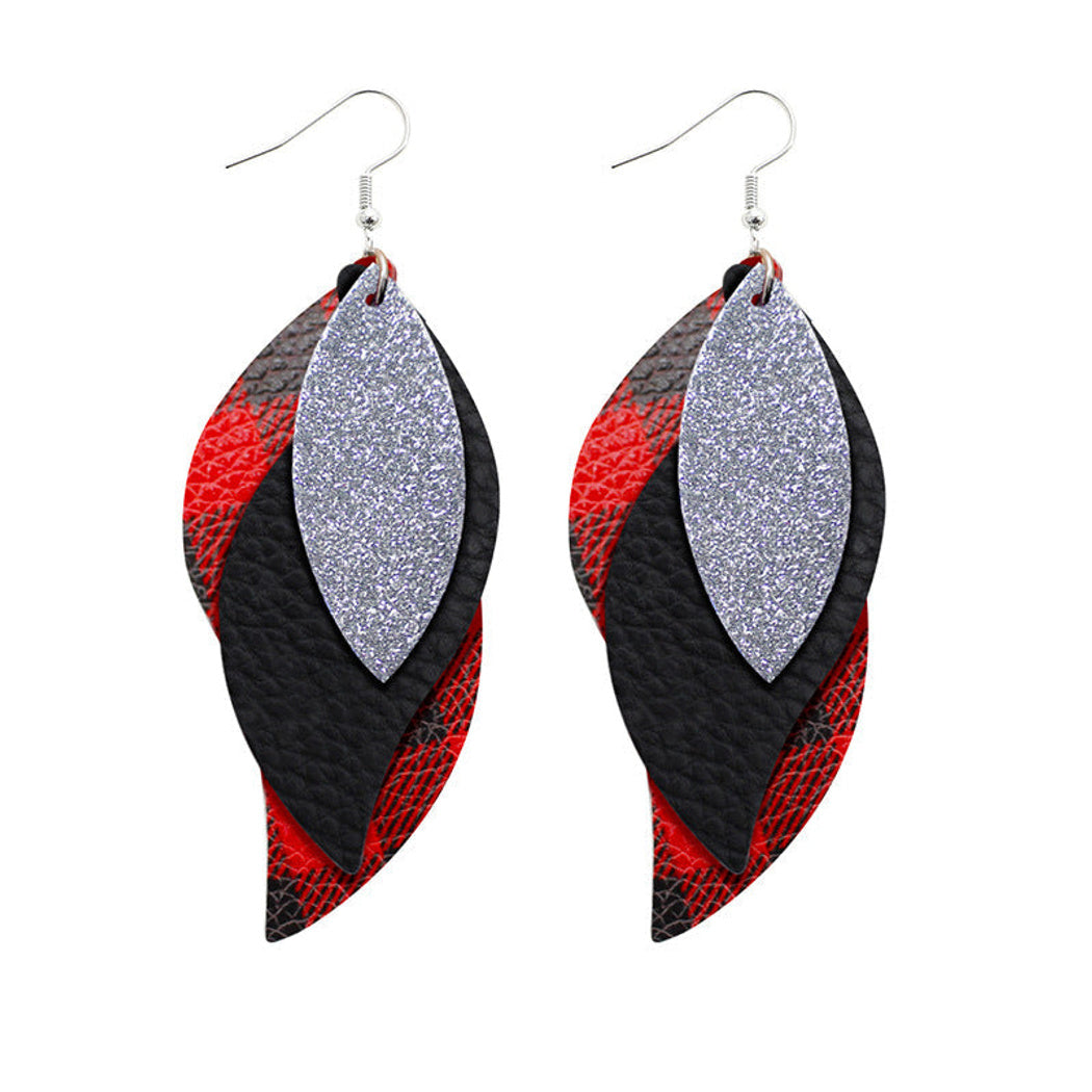 Earedge - Blue Layered Leaf Earrings 11741