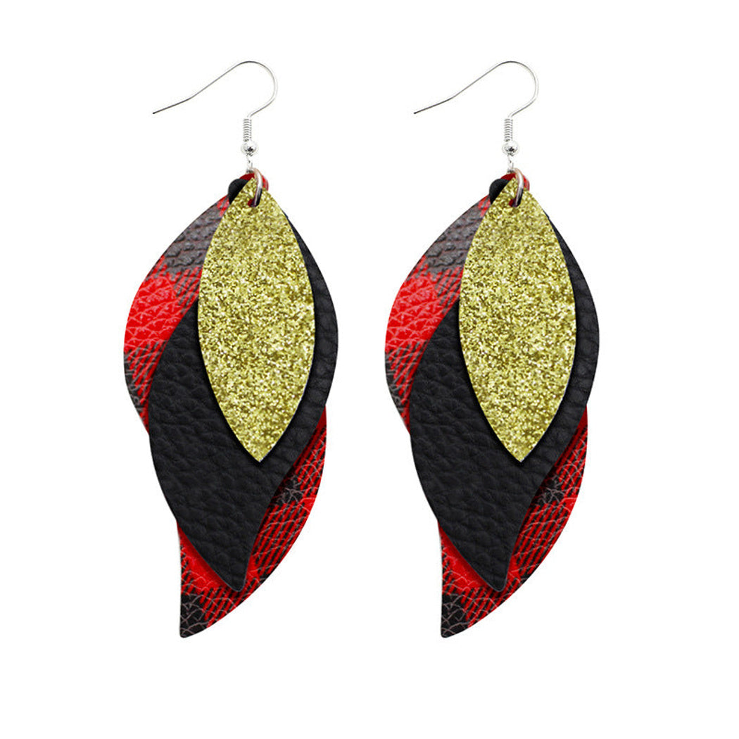 Earedge - Blue Layered Leaf Earrings 11742