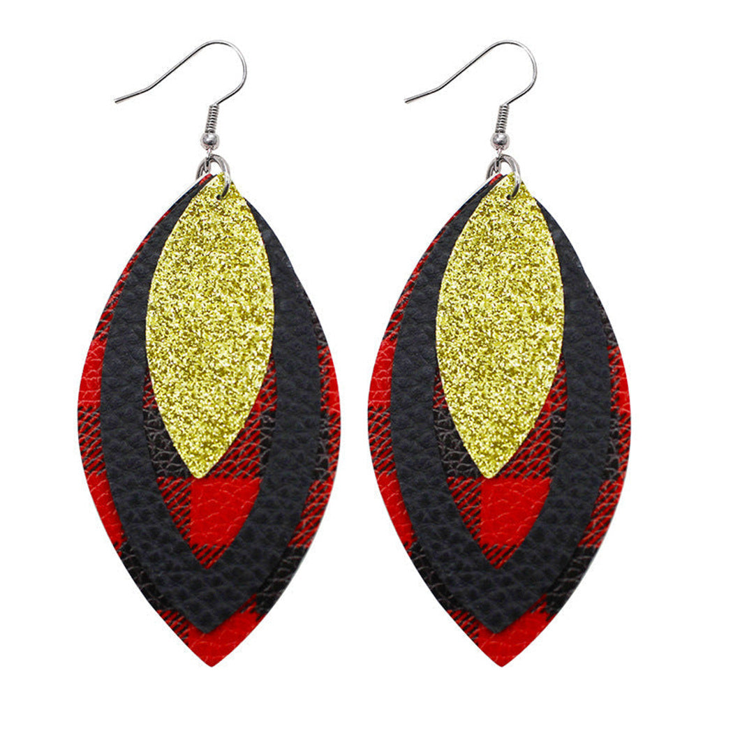 Earedge - Blue Layered Leaf Earrings 11744