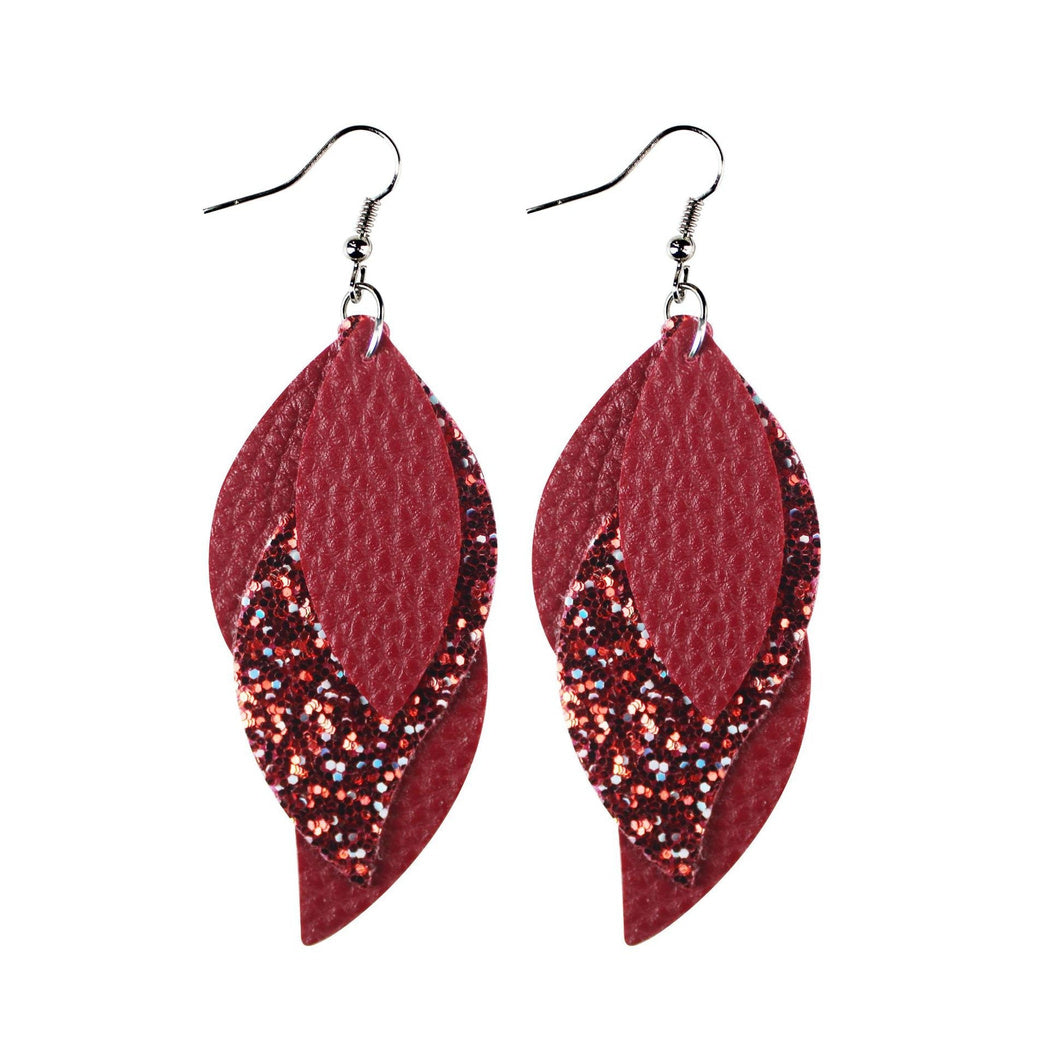 Earedge - Blue Layered Leaf Earrings 10698