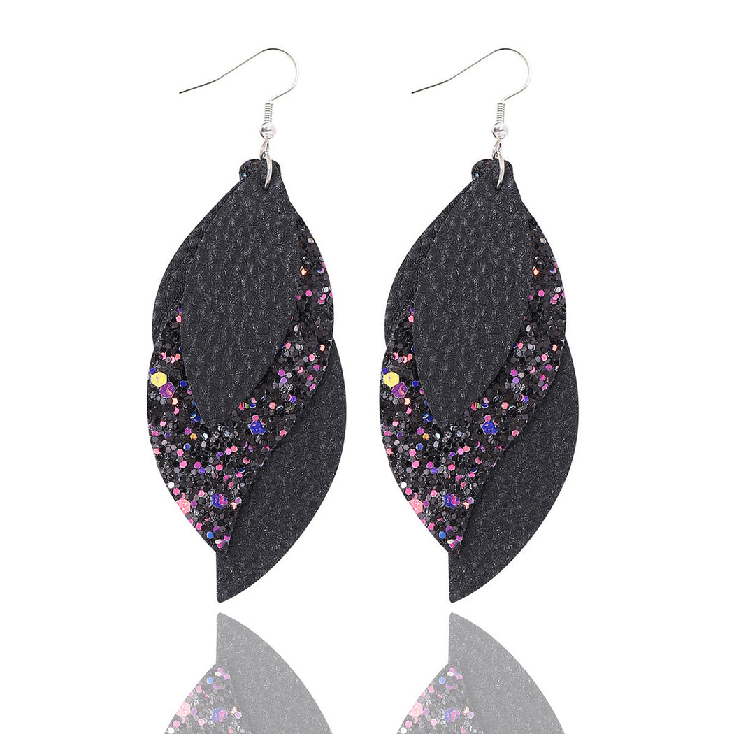 Earedge - Blue Layered Leaf Earrings 10704