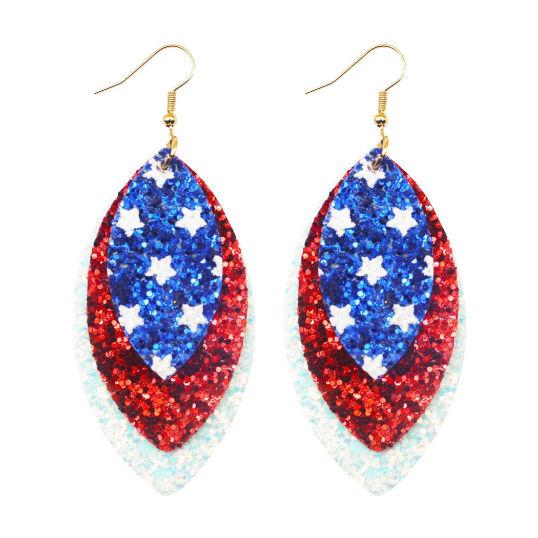 Earedge - Blue Layered Leaf Earrings 10896