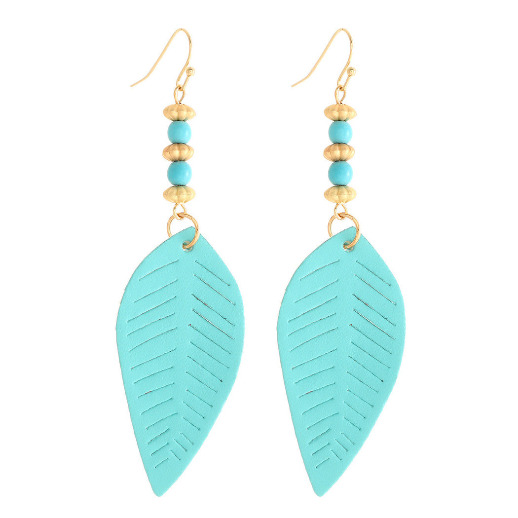 Earedge - Blue Layered Leaf Earrings 11918