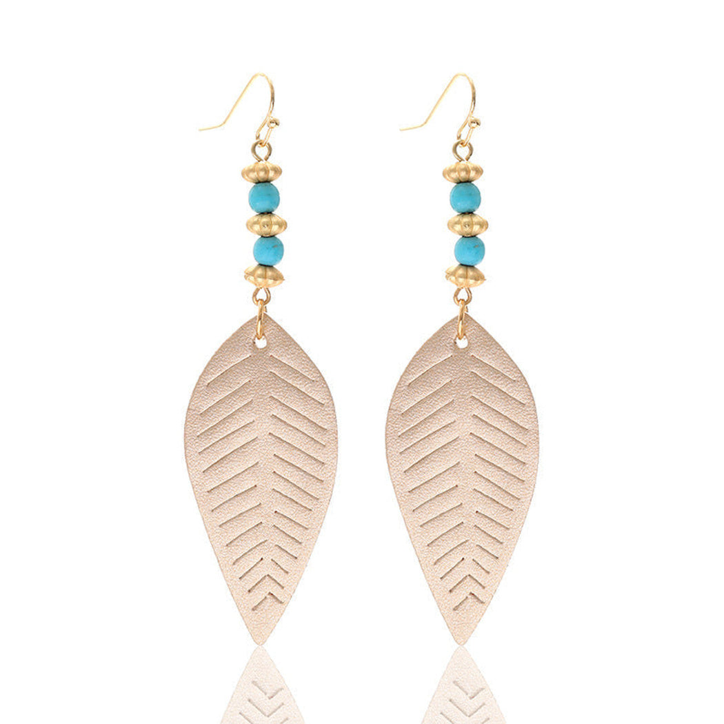 Earedge - Blue Layered Leaf Earrings 11919
