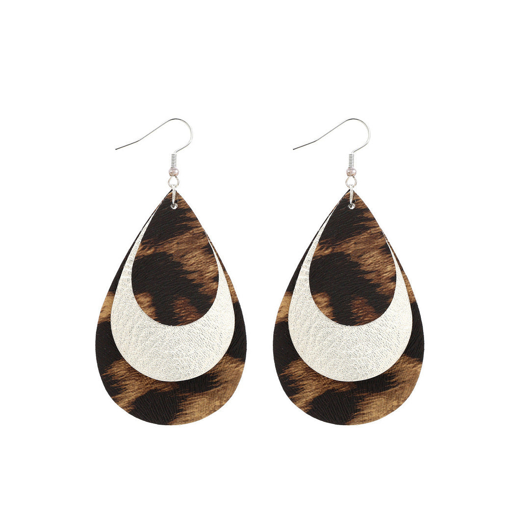 Earedge - Blue Layered Leaf Earrings 11842