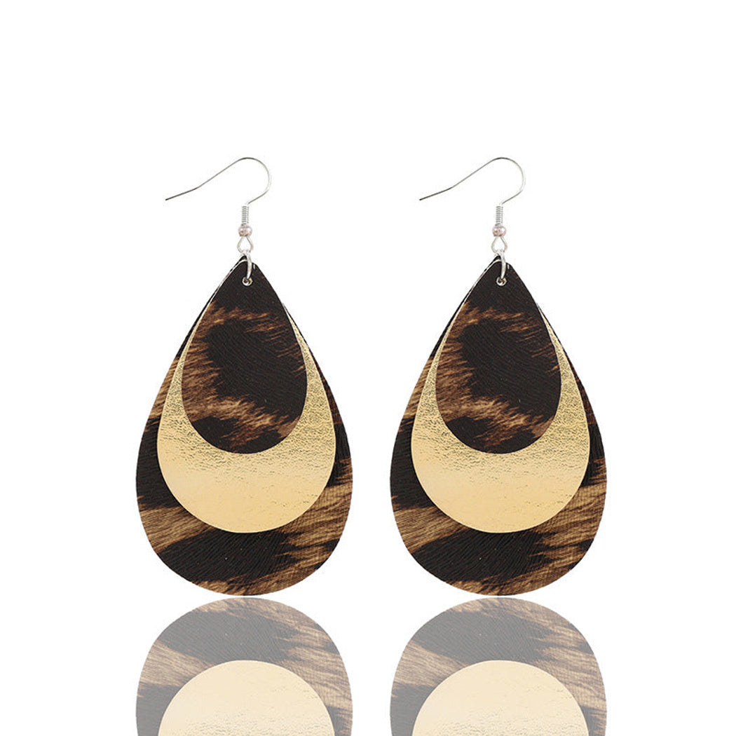 Earedge - Blue Layered Leaf Earrings 11843